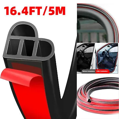 $11.83 • Buy 5M Double Layer Seal Strip Car Door Trunk Weather Strip Edge Moulding-Parts New