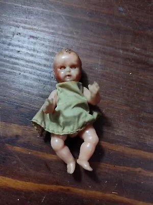 Vintage Italy Celluloid Plastic  Jointed Dollhouse Baby Doll • $14.50