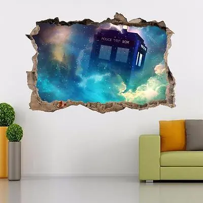 Tardis Dr. Who Smashed Wall Decal Removable Graphic Wall Sticker Art Mural H292 • £14.39