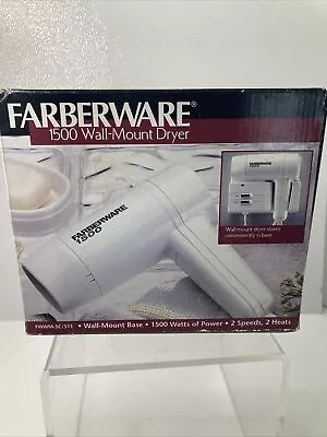 1500 NOS Wall Mounted Hair Dryer VTG Farberware Speed Hanging Blow Dryer Holder • $47.99