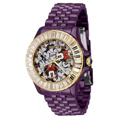 Invicta Women's Disney Limited Edition Minnie Mouse 38mm Purple Dial Steel Watch • $63.99
