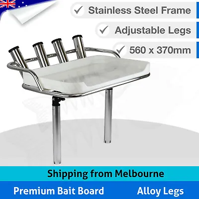 Premium BAIT BOARD Fishing Boat Cutting Fish Fillet Stainless Steel Rod Holders • $279