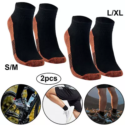 2Pcs Compression Ankle Support Socks Plantar Fasciitis Foot Arch Pain Relief • £4.19