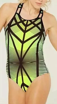 Mpg Thunder Eclipse Print Swimsuit Sz Large Colorful Padded Racerback  • $47