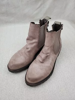 Blowfish Malibu Ankle Boots Womens 10 Dusty Pink Vegan Leather Stretch Zip Up • $20.99