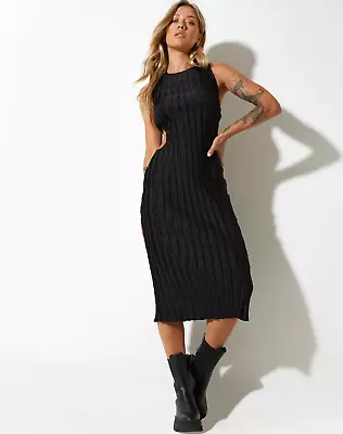 MOTEL ROCKS Estonia Dress In Crinkle Black (MR10) • $15.69