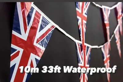 Union Jack Coronation Bunting 10m Waterproof Street PartyGarden Party 33ft • £6.99