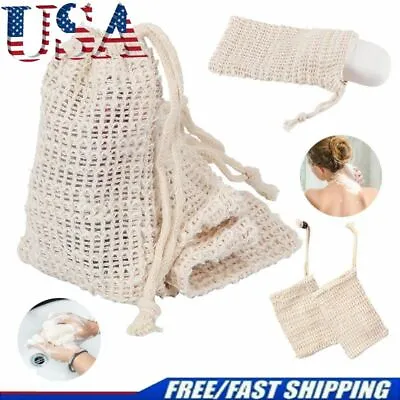 Natural Sisal Soap Bag Soap Saver Net Mesh Exfoliator Foaming Pouch Soft Net US • $5.82