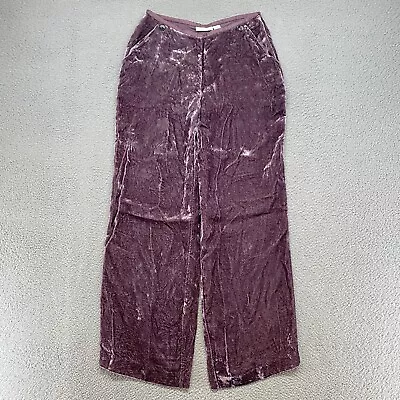 J. Jill Pants Womens 10 Vintage Velvet Y2K Wide Leg Palazzo High Waisted Purple • $28.95