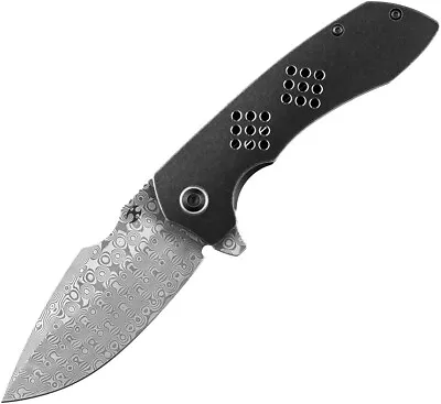 Kansept Knives Entity Pocket Knife Dark Gray Titanium Folding Damascus 1036A3 • $183