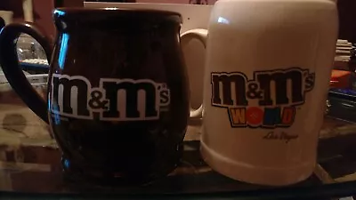 M&M's Peanut Chocolate Candies Coffee MugCup Mars Official & 2007 Vegas Lot Of 2 • $46.80