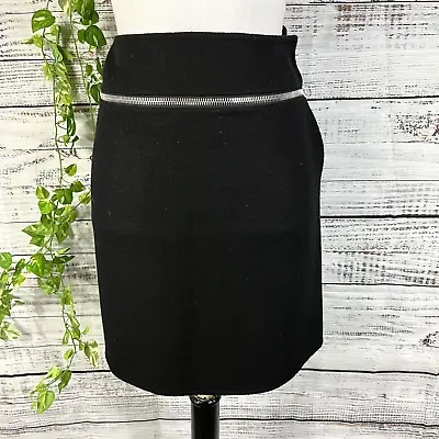 Carlisle Skirt Size 4 Black Wool Zippers Above Knee Winter Club Ski Resort Slim • $19.97