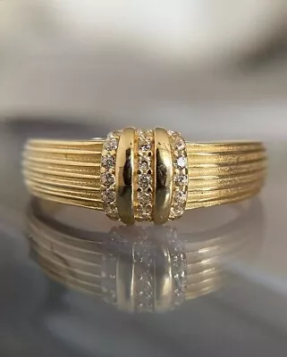 Lab Created Diamond 0.40Ct Round Cut Vintage Women's Band 14K Yellow Gold Plated • $137.99