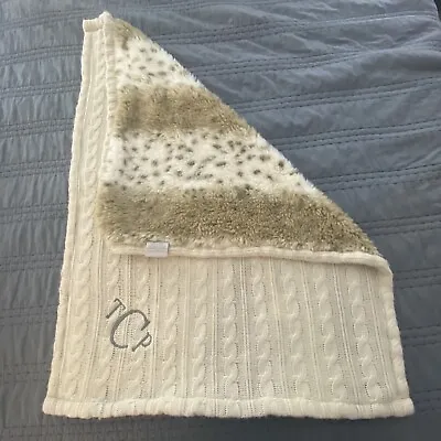 RESTORATION HARDWARE BABY & CHILD FAUX FUR/Cable Knit Baby BLANKET  30x38  • $22