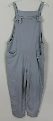 £20.99 • Buy New Ladies Italian Lagenlook 2 Pocket Front Tie Comfy Cotton Jumpsuit Dungarees
