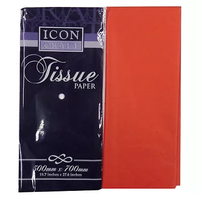 Icon Craft Tissue Paper - White Or Red 5 Sheets Size 500mm X 700mm  • £2.95