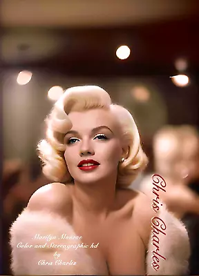 MARILYN MONROE by Chris Charles A3 HD ARTPRINT COLORISED PORTRAIT PRINT • £17