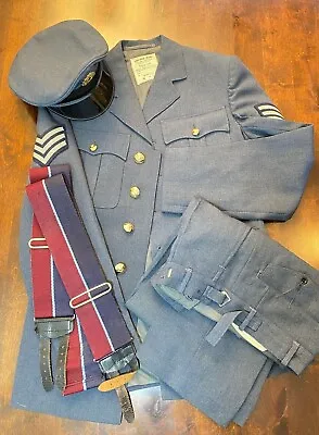 Genuine RAF No1 Royal Air Force Dress O A Uniform Tunic Pants & Cap Size 26 • £123.65