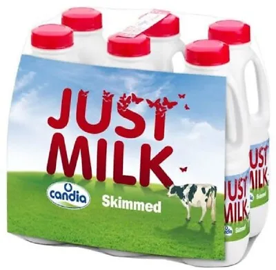 Candia Just Milk UHT Long Life Skimmed Fresh Milk - Pack Of 6 Bottles X 1L • £10.39