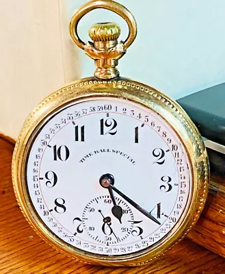 TIME BALL SPECIAL Vintage Pocket Watch 18s Keystone J Boss Heavy Gold Filled 25y • $41