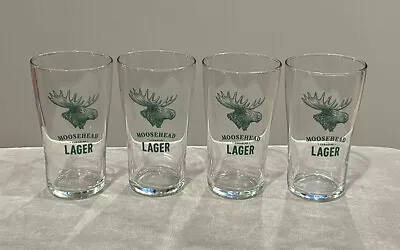 Moosehead Lager Canadian Clear Pint Glass 7” Inches - New / Lot Of 4 • $12.50