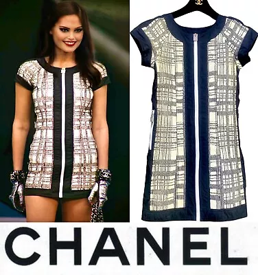Mint Chanel Vintage 2008 White Black Sport Tweed Jacket 34 36 2 4 Mini Dress S • $1120