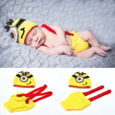 Girls Boys And Babies Knit Clothing Photo Shoot Props Equipped With Minions • $12.99