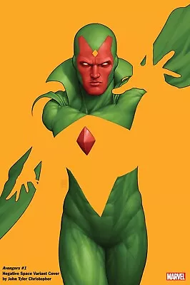 💥 AVENGERS #1 JOHN TYLER CHRISTOPHER VISION Negative Space Variant • $3.99