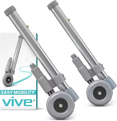 Vive Walker Wheels With Brakes - Mobility Aid Equipment For Seniors - Replacemen • $37.57