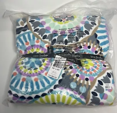 Vera  Bradley Sunny Medallion Throw Blanket 80 X 50 Fleece Plush Blue Gift New • $49.99