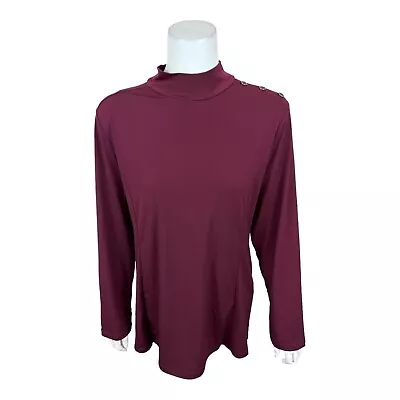 Susan Graver Regular Liquid Knit Fit And Flare Mock Neck Tunic Top Small Size • $20