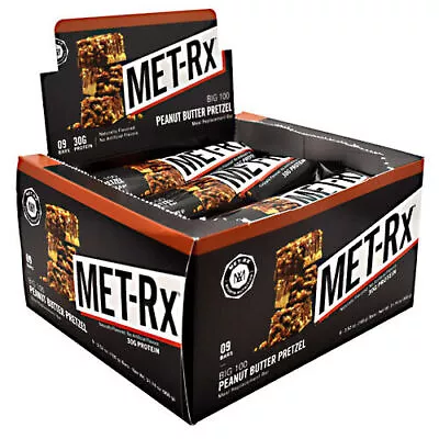 MET-Rx Big 100 Protein Bar  Peanut Butter Pretzel 30g Protein 9 Ct. • $24.99