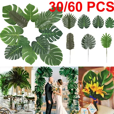 £10.19 • Buy Hawaiian Tropical Artificial Palm Leaves Jungle Luau Foliage Party Home Decor UK