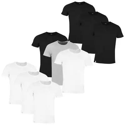 Lacoste Mens TH3451 Crew Cotton Ribbed Crocodile 3 Pack T-Shirt 28% OFF RRP • £27.99