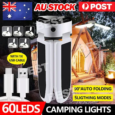 $15.95 • Buy Solar Camping Light LED Lantern Tent Lamp Outdoor Hiking Lights USB Rechargeable