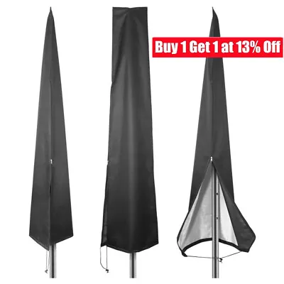 £7.80 • Buy Large Heavy Duty Garden Parasol Cover Patio Umbrella Waterproof Black Protection