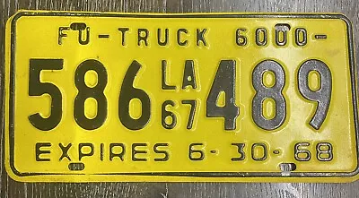 🐾1967 1968 LOUISIANA  TRUCK TRACTOR  LICENSE PLATE Tag 586 489 Vintage Decor • $12