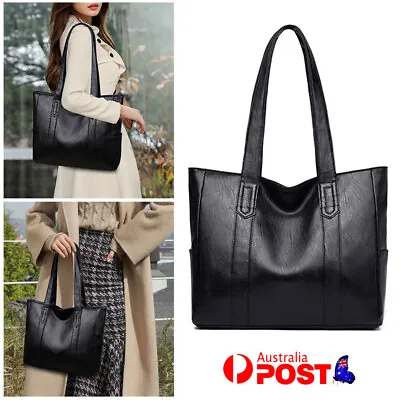 $19.16 • Buy Women PU Leather Handbag Large Capacity Durable Shoulder Tote Bag W/ Side Pocket