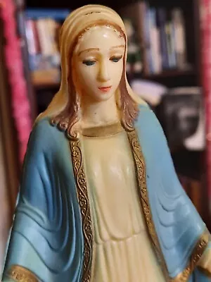 Blessed Mother Statue Music Box Lights Up Fatima Vintage Estate 10 Rosary Holder • $55