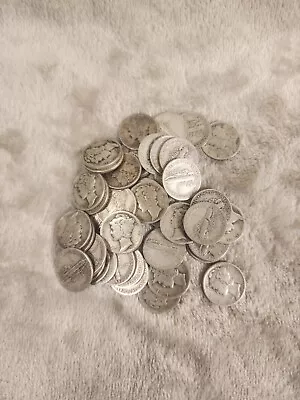 One Mercury Dime Roll (50 Coins) 90% Silver (1934-45)  Delta • $130