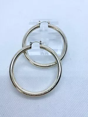 Tiffany & Co. Elsa Peretti .925 Sterling Silver Hoop Earrings Signed Medium 2” • $299.99