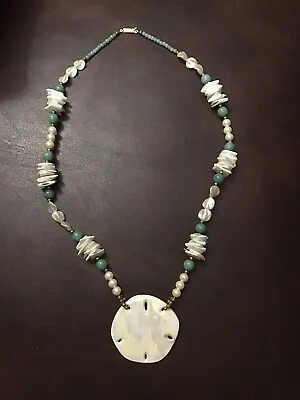 Vintage Necklace. Costume. Glass Beads Sand Dollar • $9