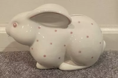 Tiffany & Co. White W/ Pink Polka Dots Bunny Rabbit Piggy BANK – Italy Plug • $99.99