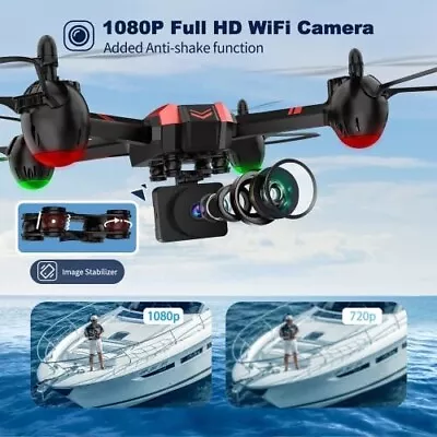 $80.64 • Buy SANROCK 1080P HD Camera Drones For Adults And Kids, X105W RC Quadcopter For Begi