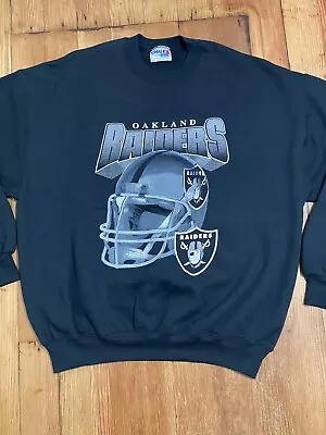 Vintage NWOT Oakland Raiders Sweater XL Pullover Chalk Line 90s • $85