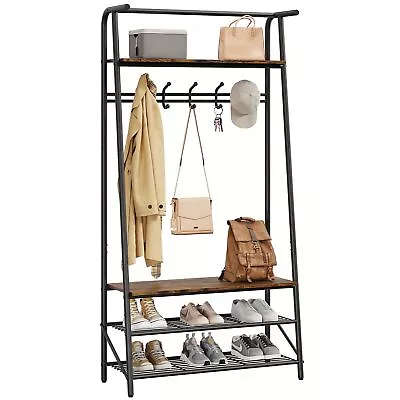Coat Rack Shoe Bench With 5/6 Hooks Entryway Hall Trees With Storage • $49.99