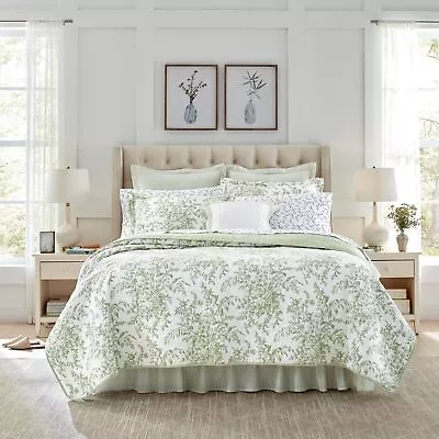 Laura Ashley - Queen Quilt Set Reversible Cotton Bedding With Matching Shams... • £149.46