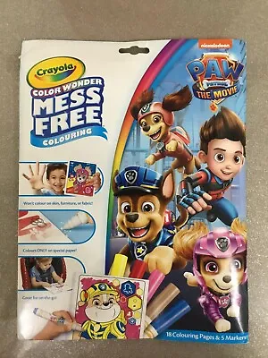 New Crayola Paw Patrol Color Wonder Mess Free Colouring Pack 18 Pages 5 Markers • £7.45