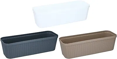 49cm Troughs Set Of 3 Plastic Planters Window Box Balcony Plant Pot Flower Pots • £10.99