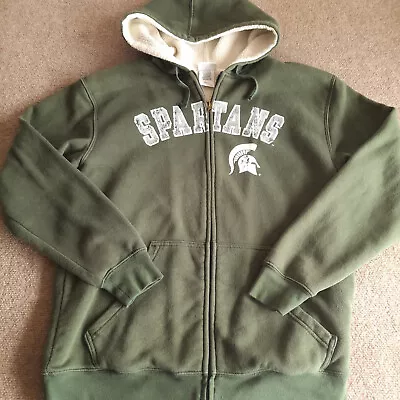 Michigan State Spartans Sweater   Adult M Sherpa Lined Jacket NCAA Football • $4.68